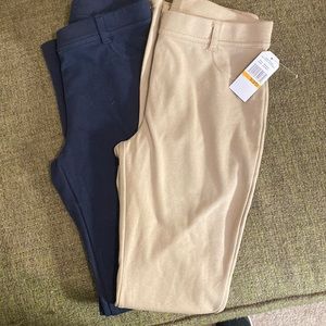 Girls Nautica Uniform Jeggings - 1 Navy GUC, 1 khaki NWT - women’s size S 3/5